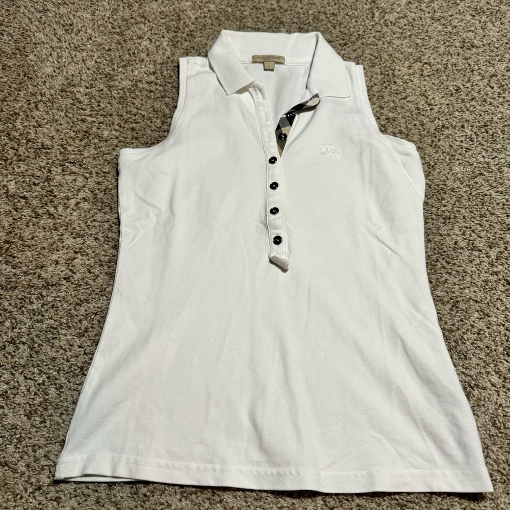 Burberry Brit Sleeveless Nova Check Golf Polo- S